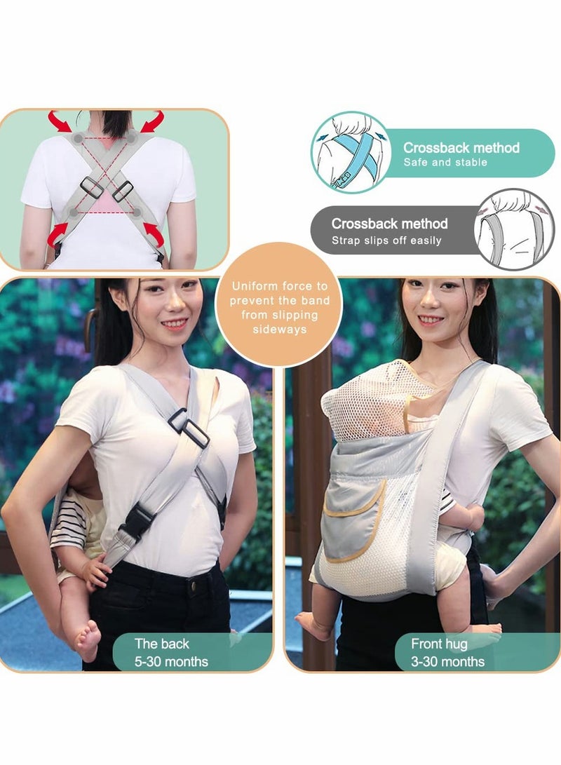 Excefore Lightweight Breathable Baby Carrier, Double Layer Mesh Baby Sling, for All Seasons Baby Wrap Carrier for Newborns from Birth 3-30 Months - Image 4