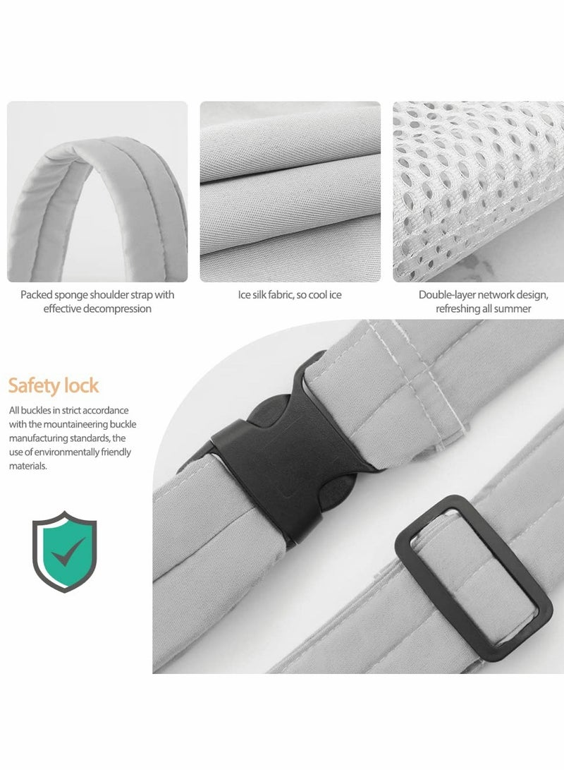 Excefore Lightweight Breathable Baby Carrier, Double Layer Mesh Baby Sling, for All Seasons Baby Wrap Carrier for Newborns from Birth 3-30 Months - Image 5