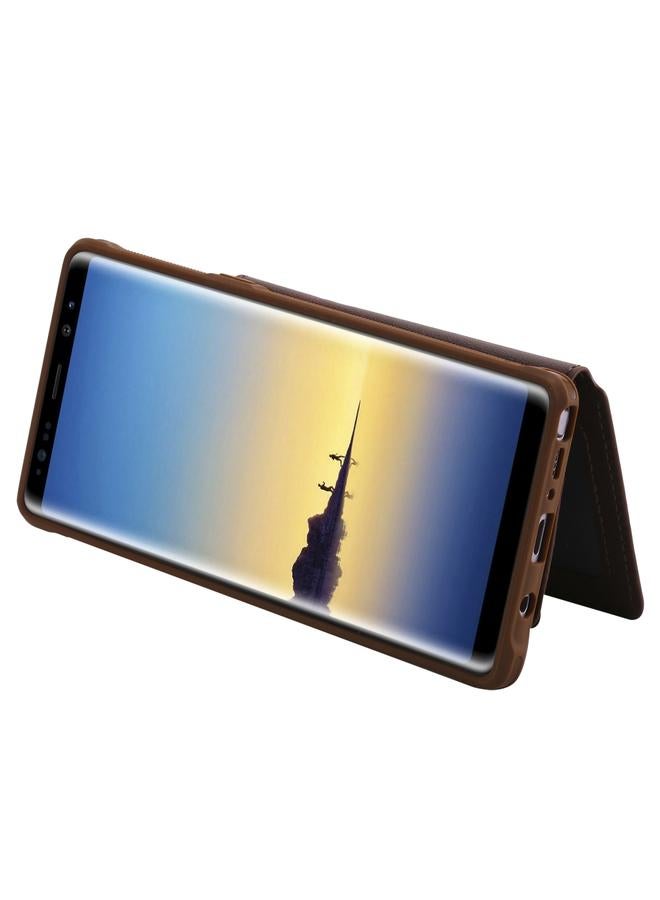 S-TOP Case For Galaxy Note 8 Zipper Shockproof Protective Case with Card Slots & Bracket & Photo Holder & Wallet Function - Image 5