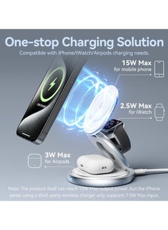 VENTION Vention 3-in-1 15W Wireless Charger Stand with MagSafe Silver  - Image 5