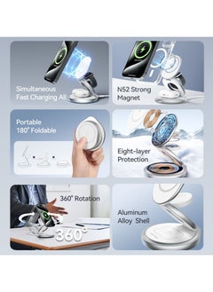 VENTION Vention 3-in-1 15W Wireless Charger Stand with MagSafe Silver  - Image 3