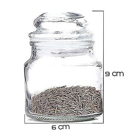 Le Chiic Pack of 6 100ml Glass Jars with Airtight Lids Ideal for Herbs Spices Jams Cookies Biscuits Masala Storage Clear Glass Storage Jars for Kitchen and Pantry - Image 3