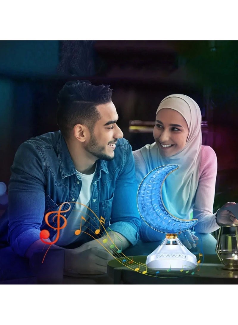 موكوم سماعة القرآن بتقنية البلوتوث ومصباح المكتب بتصميم أكريليك حديث وإضاءة ساحرة بـ 16 لونًا مع جهاز التحكم عن بعد - مصباح ليلي على الطاولة - Image 5