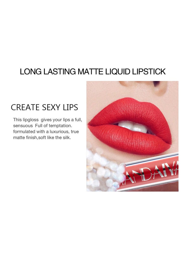Handaiyan Lipstick Matte Liquid Lipsticks Makeup For Women Velvet Long Lasting Waterproof Highly Pigmented Colour Quick-Drying, Smudge-Proof, Nourishes, Conditions,Ultra Soft Moisturizes  - Image 3