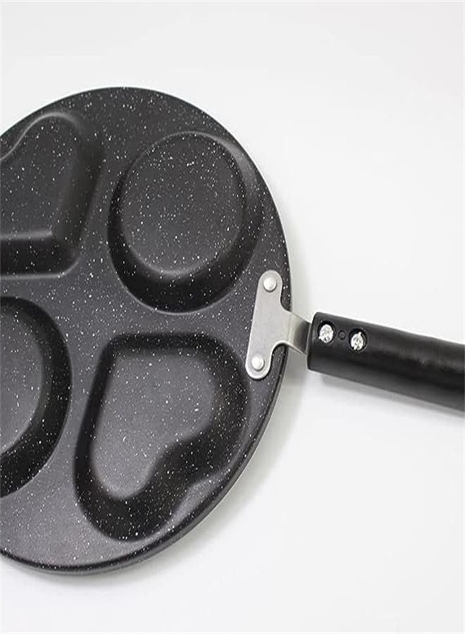 Outdoor Griddle Ceramic Skillet Egg Frying Pan Swedish Pancake Pan Plett Pan Divided Non Stick Egg Cooker Pan Burger Pan for Breakfast Pancake Poached Eggs Nonstick Cookware Outdoor Stove - Image 2