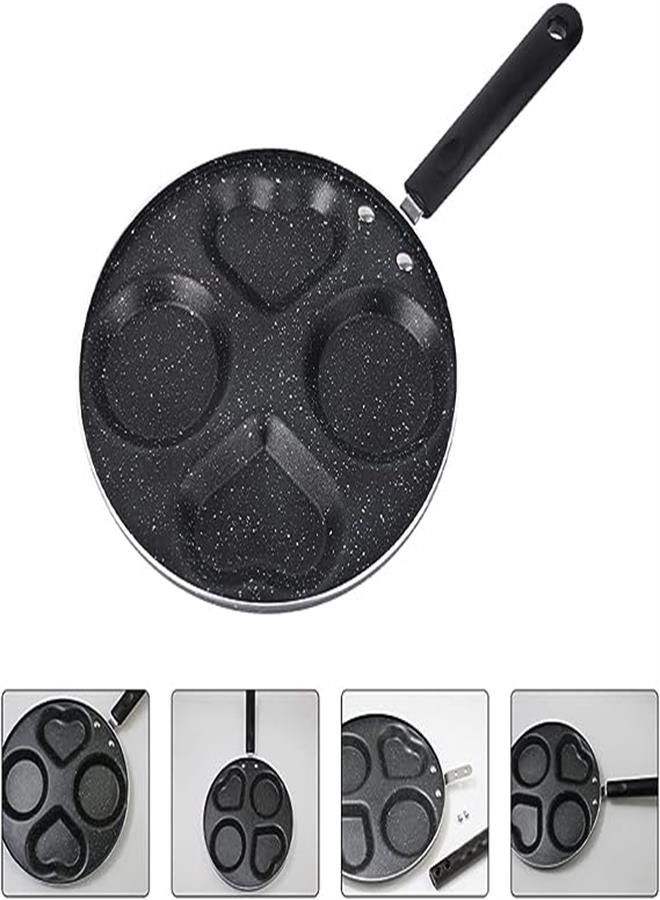 Outdoor Griddle Ceramic Skillet Egg Frying Pan Swedish Pancake Pan Plett Pan Divided Non Stick Egg Cooker Pan Burger Pan for Breakfast Pancake Poached Eggs Nonstick Cookware Outdoor Stove - Image 5