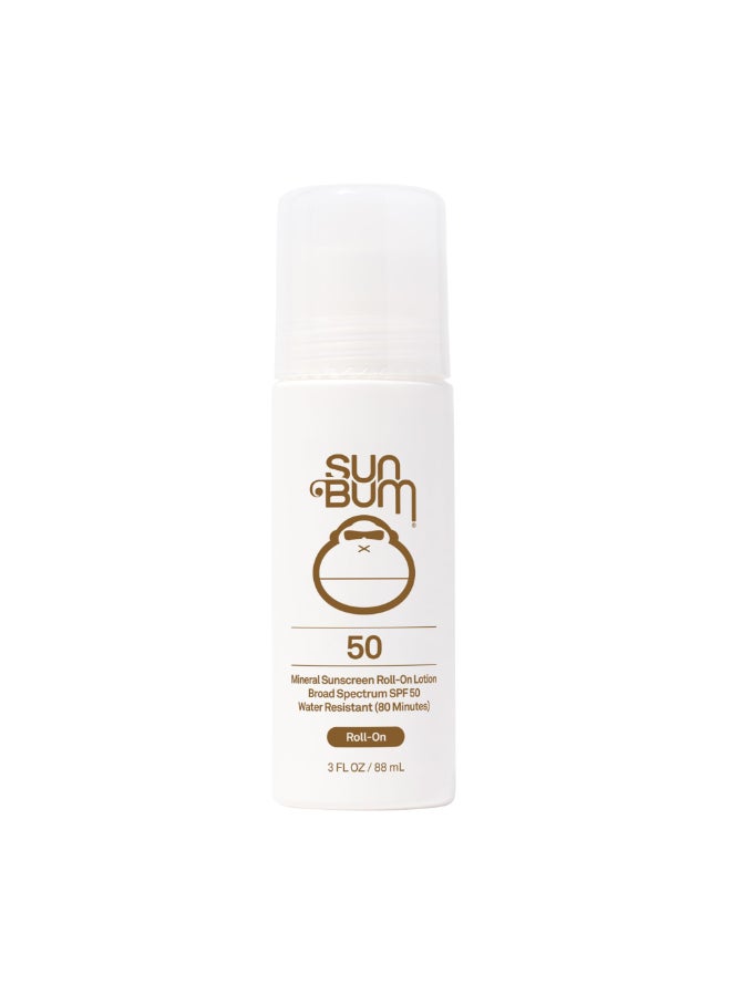 Sun Bum Mineral SPF 50 RollOn Sunscreen Body Lotion Broad Spectrum Moisturizing Sunscreen with Vitamin E Hawaii 104 Act Compliant Made without Octinoxate Oxybenzone Travel Size 3 oz - Image 2