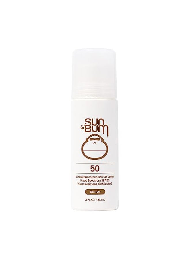 Sun Bum Mineral SPF 50 RollOn Sunscreen Body Lotion Broad Spectrum Moisturizing Sunscreen with Vitamin E Hawaii 104 Act Compliant Made without Octinoxate Oxybenzone Travel Size 3 oz - Image 1