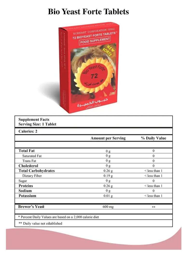 Bio Yeast Forte 72 Tablets