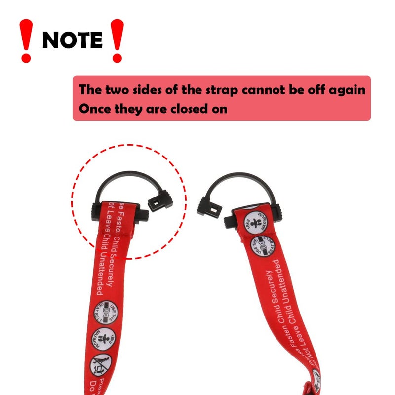 Hooshing 2PCS Kids Baby Safety Seat Belt Adjustable Supermarket Shopping Cart Belt Chair Seat Belts Red - Image 2