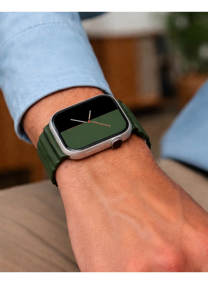 سوار سيليكون مغناطيسي بلونين متوافق مع Apple Watch بمقاسات 38/40/41/42 مم للموديلات ذات الحجم الصغير، حزام سيليكون ناعم بإغلاق مغناطيسي آمن، مناسب لـ Series 1–10 و SE - Image 2