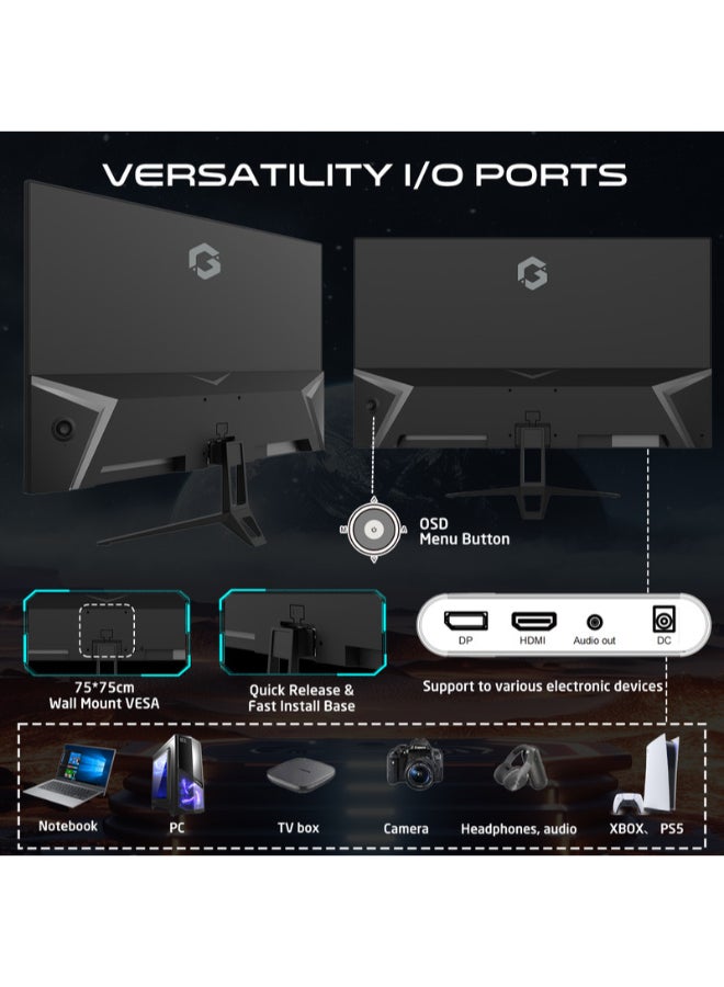 GAMEON 27-Inch Gaming Monitor, Full HD 144Hz Fast IPS 0.5ms MPRT, HDMI 2.1, HDR10 Adaptive Sync, PS5 Compatible, VESA Support | GOES27FHD144IPS black - Image 5