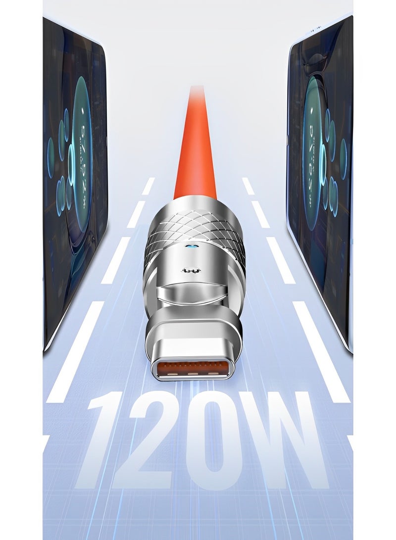 REOCLE iPhone Charger Fast Charging Cable 180° Rotation Long Lightning Charger Cable Fast Charging Cord for IOS - Image 5