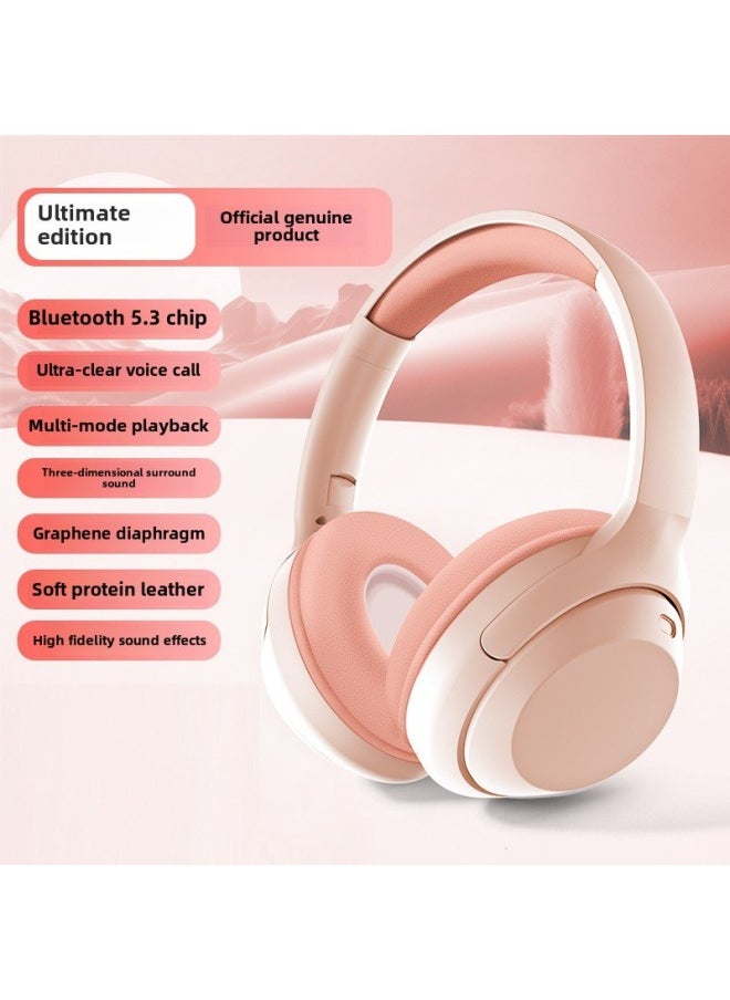 Generic - IKF King S 2.0 Active Noise Canceling ANC Wireless Bluetooth Headset Headset Wired E-Sports Gaming Headset-Color:Pink 35a - Image 1