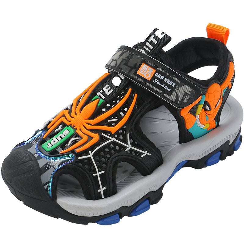 Children'S Sandals Spider-Man 2024 Summer Closed Toe Boys Beach Shoes Medium And Small Children Soft Bottom Non-Slip Boys Sandals - Image 1