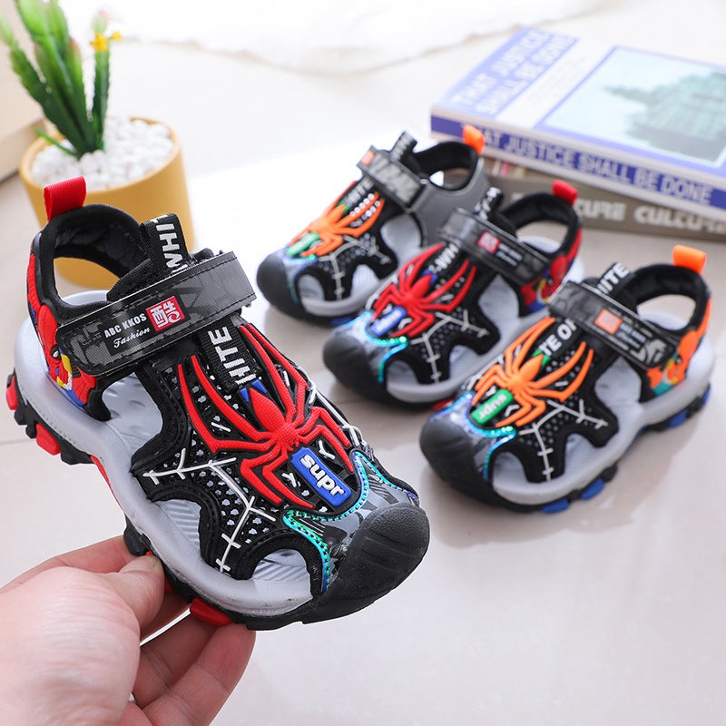 Children'S Sandals Spider-Man 2024 Summer Closed Toe Boys Beach Shoes Medium And Small Children Soft Bottom Non-Slip Boys Sandals - Image 5