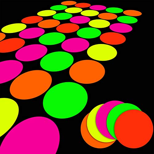 WILLBOND 25 Sheets Neon Papers Glow Party Decoration DIY Dance Floor Moves Games Classic Twister UV Reactive Multi Colored Double Sided Card Stock for Black Light Neon Birthday Wedding Fluorescent - Image 1