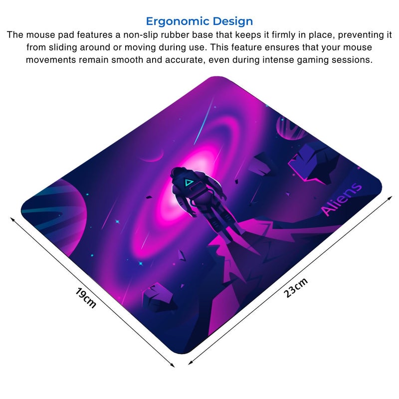 Aliens Mouse Pad for Computer, Laptop, Smooth Premium Cloth Surface, Non-Slip Rubber Base, Speed and Precision Operation Compatible with Laser and Optical Mouse, Gaming, Office, Home 230x190mm (SP-16) - Image 3