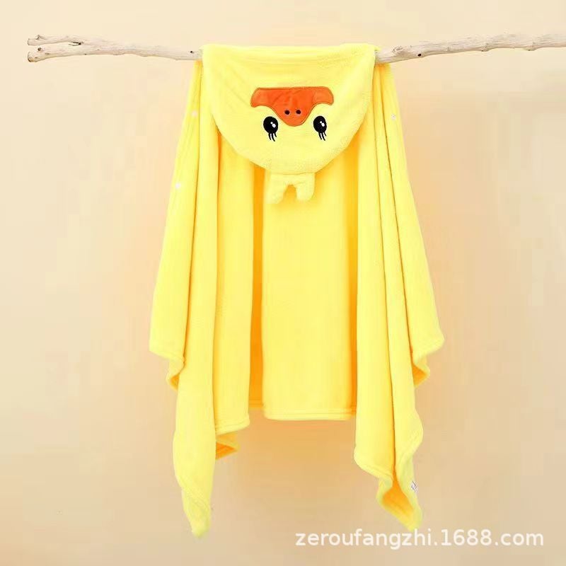 Coral Fleece Children'S Cloak Bath Towel Newborn Bath Wrap Square Baby Wrap Quilt Children'S Quilt - Image 4