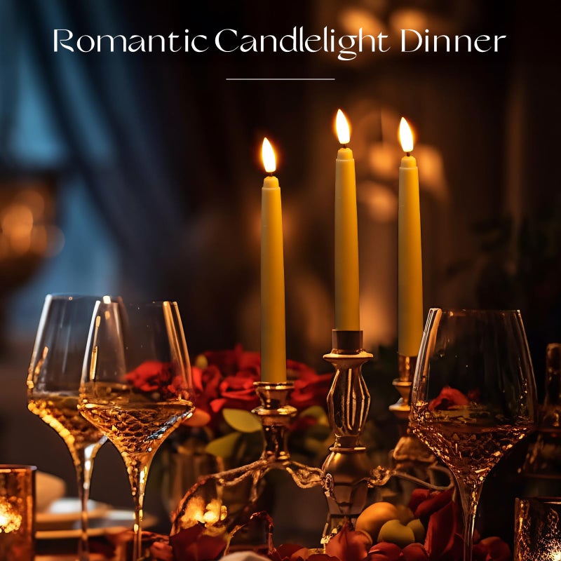 Baquler 50 Pcs Flameless Taper Candles LED Taper Candles Flickering Bulk Ivory LED Candlestick for Easter Wedding Church Halloween Christmas Party Decor Table Centerpiece, 8.5 in, No Batteries - Image 5