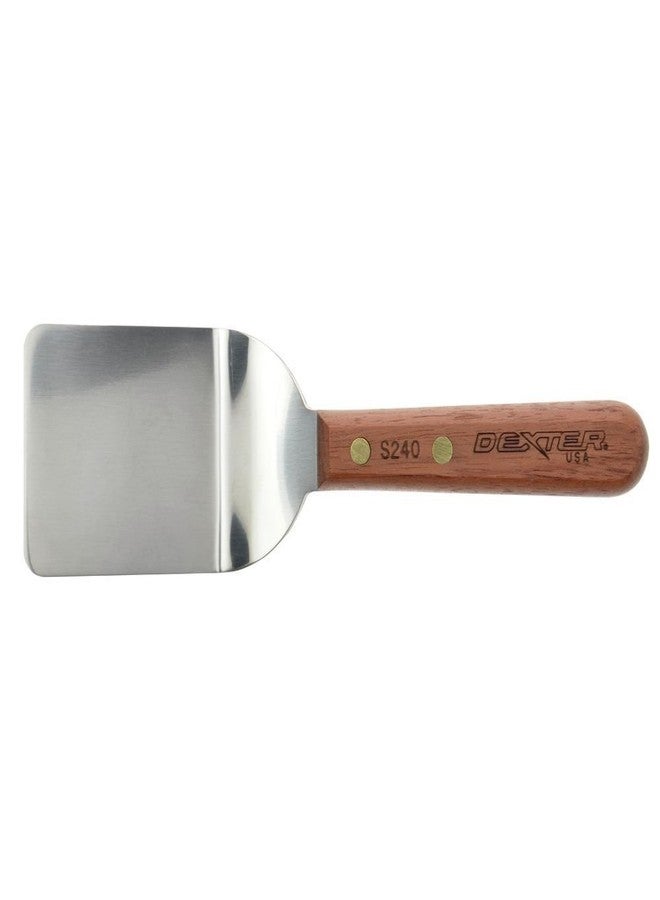 Dexter Stainless Steel Mini Turner with Rosewood Handle - 2 1/2"L x 2 1/4"W Blade - Image 3