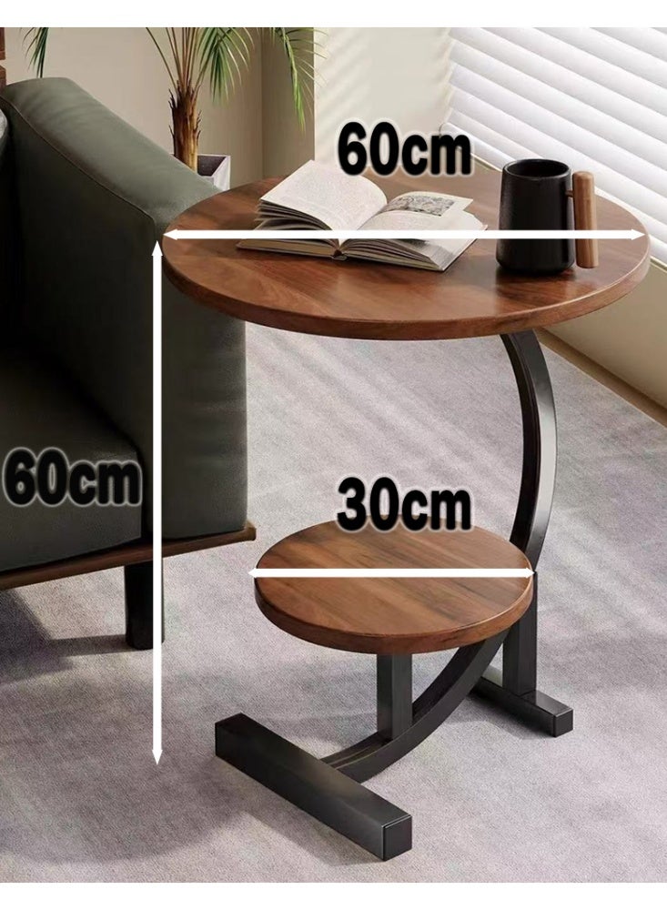 Malaksky Side Table, Small End Table, Tall Nightstand for Living Room, Bedroom, Office, Bathroom, Rustic Brown and Classic Black - Image 5