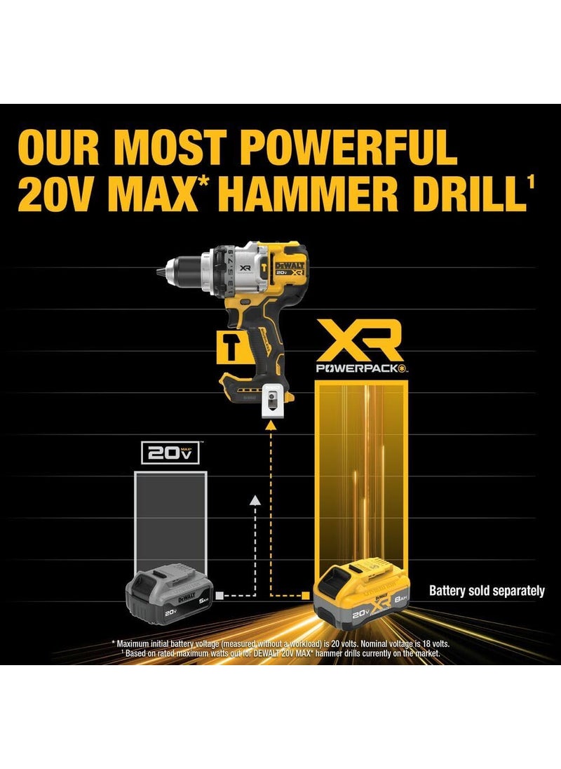 DEWALT DEWALT 20V MAX XR 12 Inch Cordless Hammer Drill Bare Tool Only DCD1007B  - Image 4