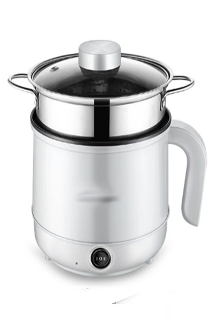 Electric Pot With Steamer,Rapid Ramen Cooker,1.8L Mini Portable Self Heating Electric Pot For Cooking Noodles Oatmeal Pasta,Shabu Shabu Hotpot Pot Electric Dorm Lazy Pot,Non-Stick Green - Image 1