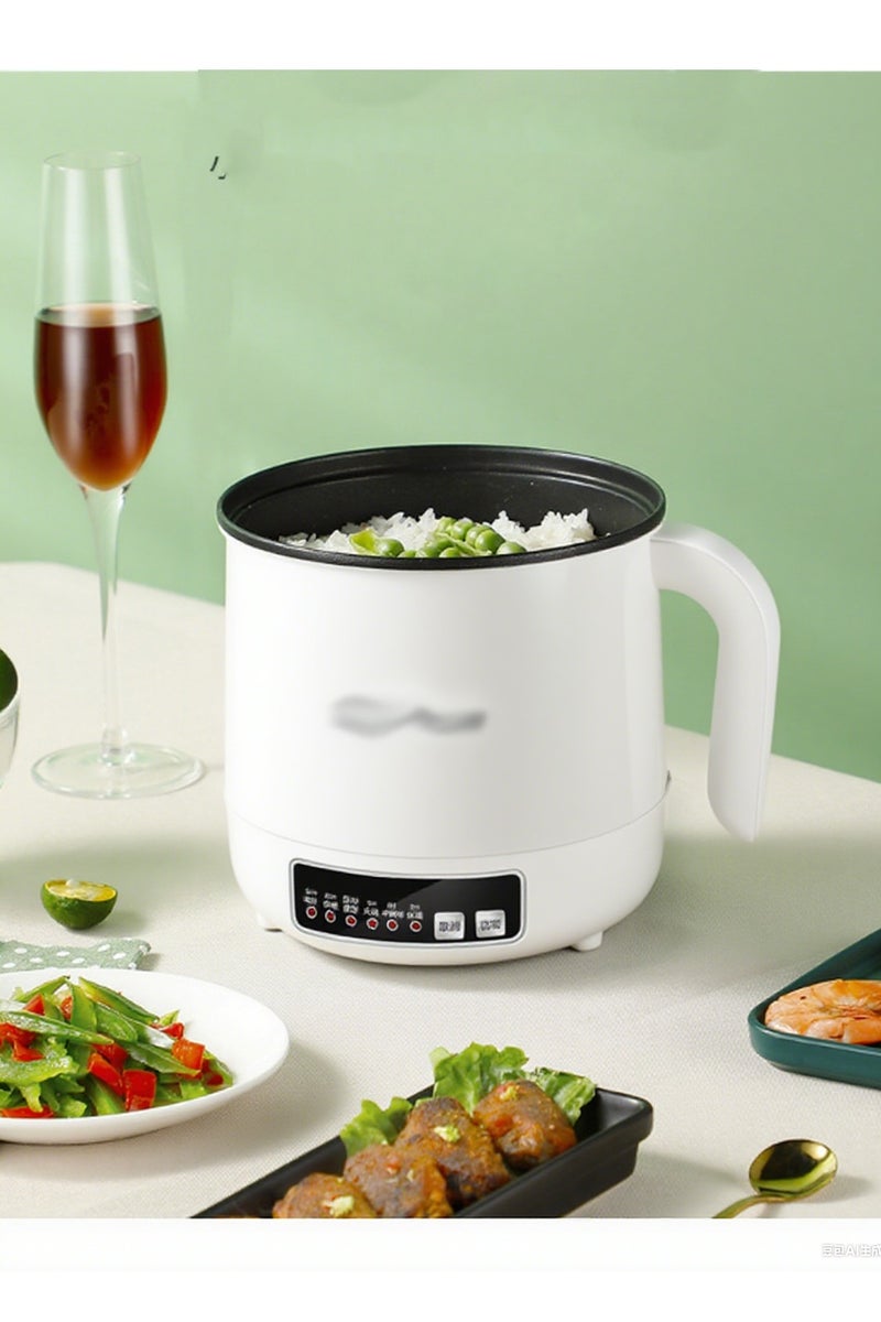 Electric Pot With Steamer,Rapid Ramen Cooker,1.8L Mini Portable Self Heating Electric Pot For Cooking Noodles Oatmeal Pasta,Shabu Shabu Hotpot Pot Electric Dorm Lazy Pot,Non-Stick Green - Image 3