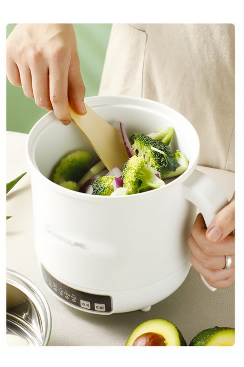 Electric Pot With Steamer,Rapid Ramen Cooker,1.8L Mini Portable Self Heating Electric Pot For Cooking Noodles Oatmeal Pasta,Shabu Shabu Hotpot Pot Electric Dorm Lazy Pot,Non-Stick Green - Image 4