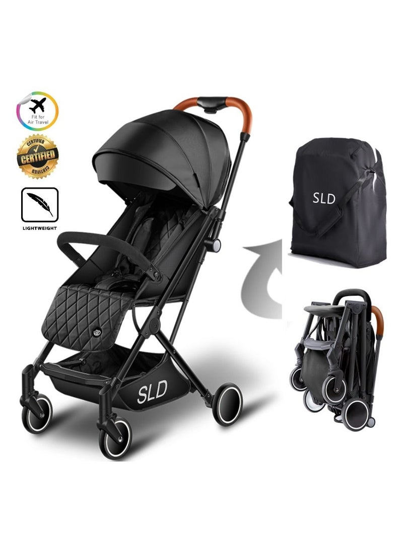 TEKNUM عربة أطفال خفيفة الوزن - يمكن حملها مع حقيبة حفاضات Sunveno Styler الأنيقة - باللون الأسود  - Image 2