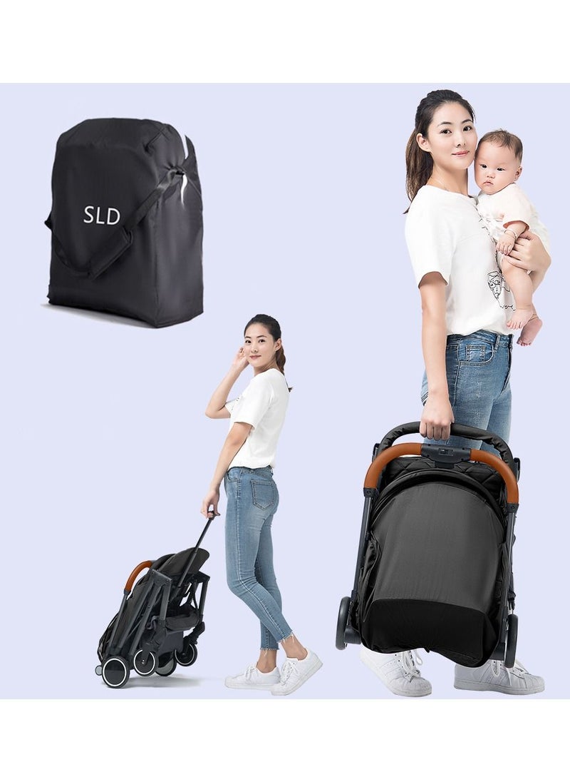 TEKNUM عربة أطفال خفيفة الوزن - يمكن حملها مع حقيبة حفاضات Sunveno Styler الأنيقة - باللون الأسود  - Image 4
