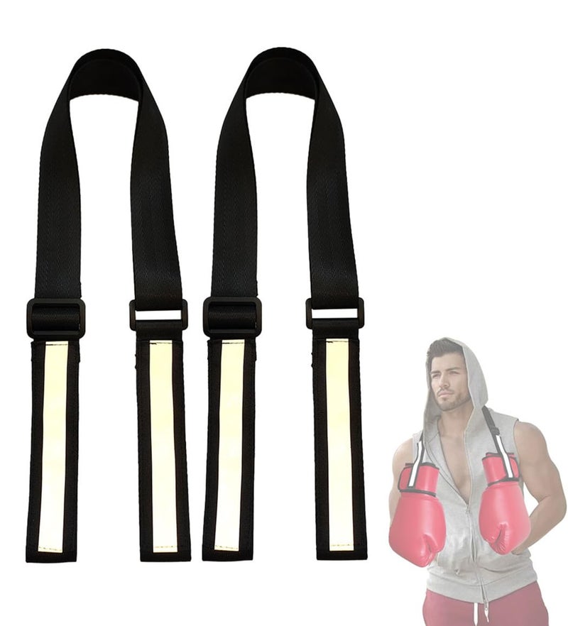 nsgglecher 2PCS Boxing Gloves Carrying Strap，26’’- 46’’ Adjustable Shoulder Strap for Carrying & Hanging Boxing Gloves，Boxing Gloves Storage Rack, Travel Carrier Gloves Holder Strap - Image 1