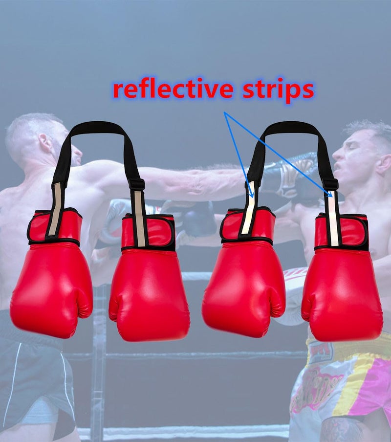 nsgglecher 2PCS Boxing Gloves Carrying Strap，26’’- 46’’ Adjustable Shoulder Strap for Carrying & Hanging Boxing Gloves，Boxing Gloves Storage Rack, Travel Carrier Gloves Holder Strap - Image 5