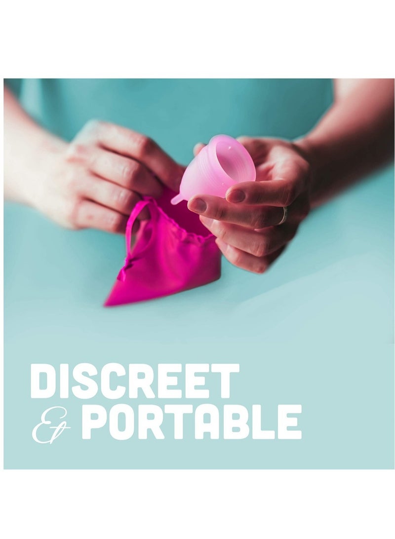 SYOSI كوب الحيض الناعم سوبر ناعم ومرن قابل لإعادة الاستخدام من السيليكون قابل للطي كوب تعقيم يمكن ارتداؤه لمدة 12 ساعة سهل التنظيف بديل للسدادات القطنية والفوط الصحية - Image 2