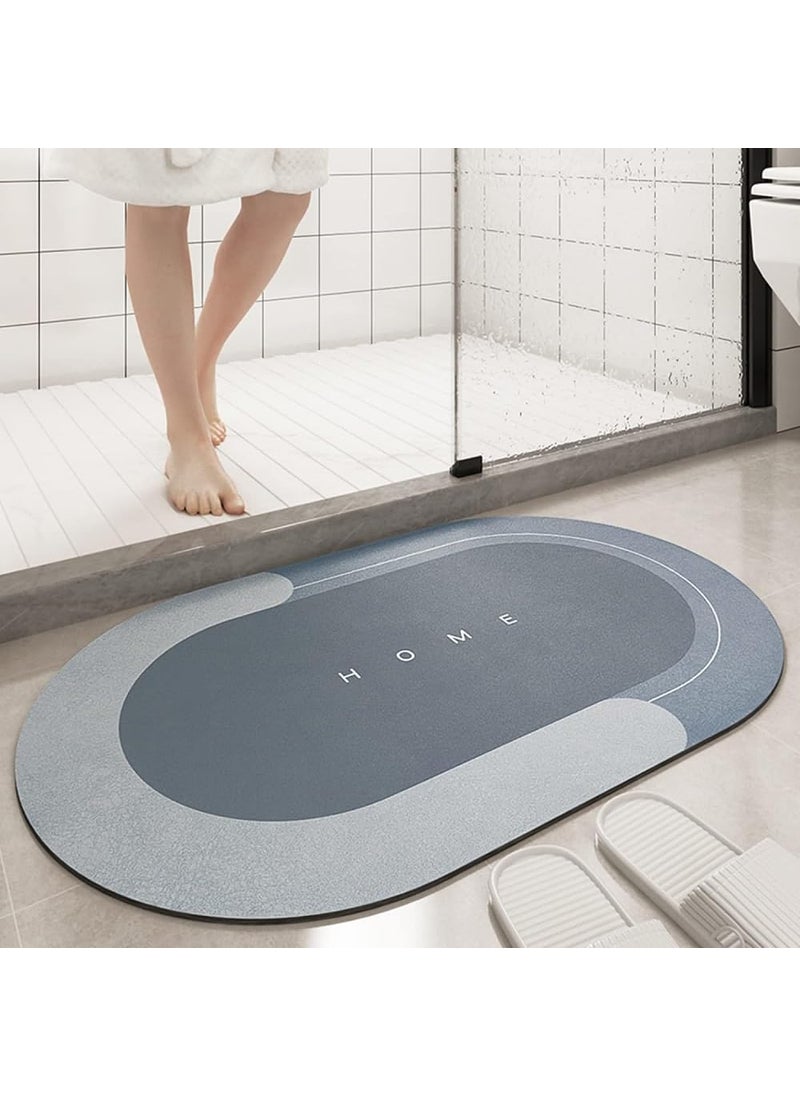 Epsilon Epsilon Polyester Oval Door Mat for Bathroom & Home Non Slip, Quik Dry, Super Absorbent, Anti Skid Bathroom Floor Mat Soft Carpet Bath Foot Mat Washroom Accessories Multicolor (40x60 cm)  - Image 2