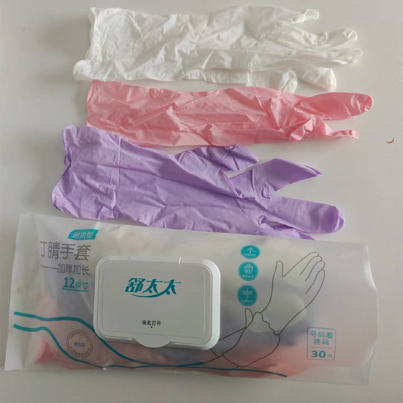 Disposable Nitrile Gloves Protective Waterproof Kitchen Cleaning 30 rainbow gloves (10 of each color) 12inch nitrile 30 rainbow gloves (10 of each color) 12inch nitrile