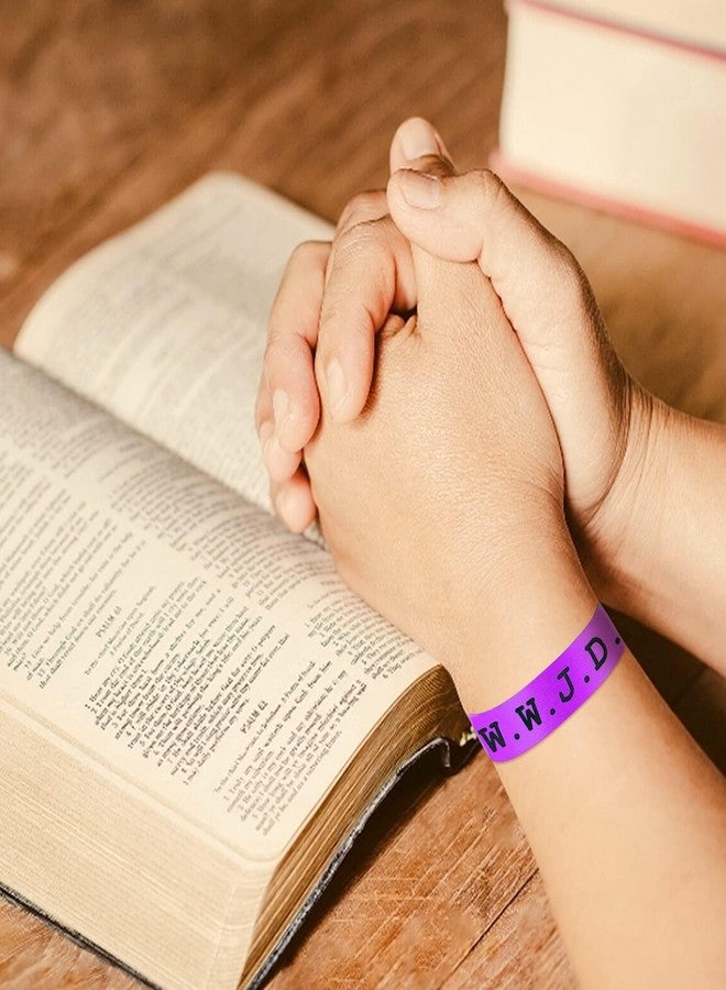 YANCHUN WWJD Bracelets What Would Jesus Do Bracelet Jesus Cross Braided Stretch Adjustable Christian Bracelets Religious Gifts for Women Easter Basket Stuffers - Image 2