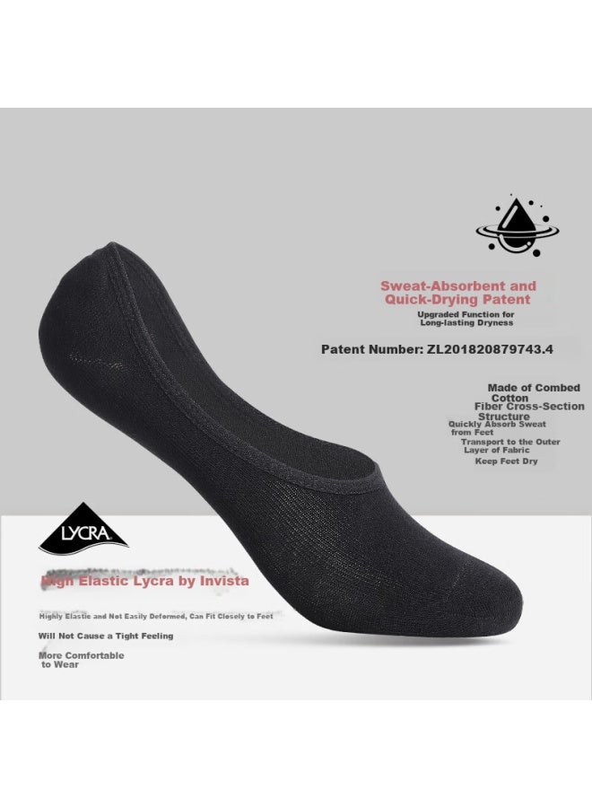 Yinxiangdun 100% Xinjiang Cotton Socks, Men's Mesh Invisible Silver Ion Antibacterial Deodorant, 6 Pairs Boat Socks, Breathable Sports Socks For Women Day