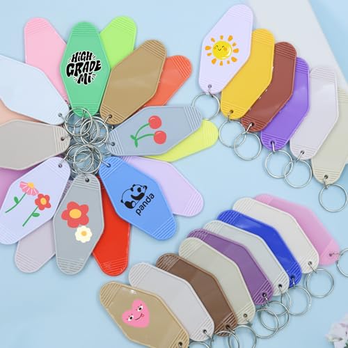 LOTMER 80 PCS Hotel Keychain Blank with Key Rings, 20 Colors Plastic Motel Keychains for DIY Keychain and Luggage Tag (40 Colors - 80 Pcs) - Image 5