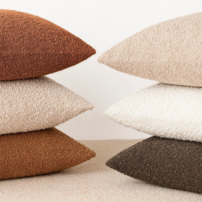Foindtower Pack of 2 Textured Boucle Throw Pillow Covers Accent Solid Decorative Lumbar Pillow Cases Soft Couch Cushion Case for Chair Sofa Bedroom Living Room Home Decor 12x20 Inch Burnt Orange Hazel - Image 5