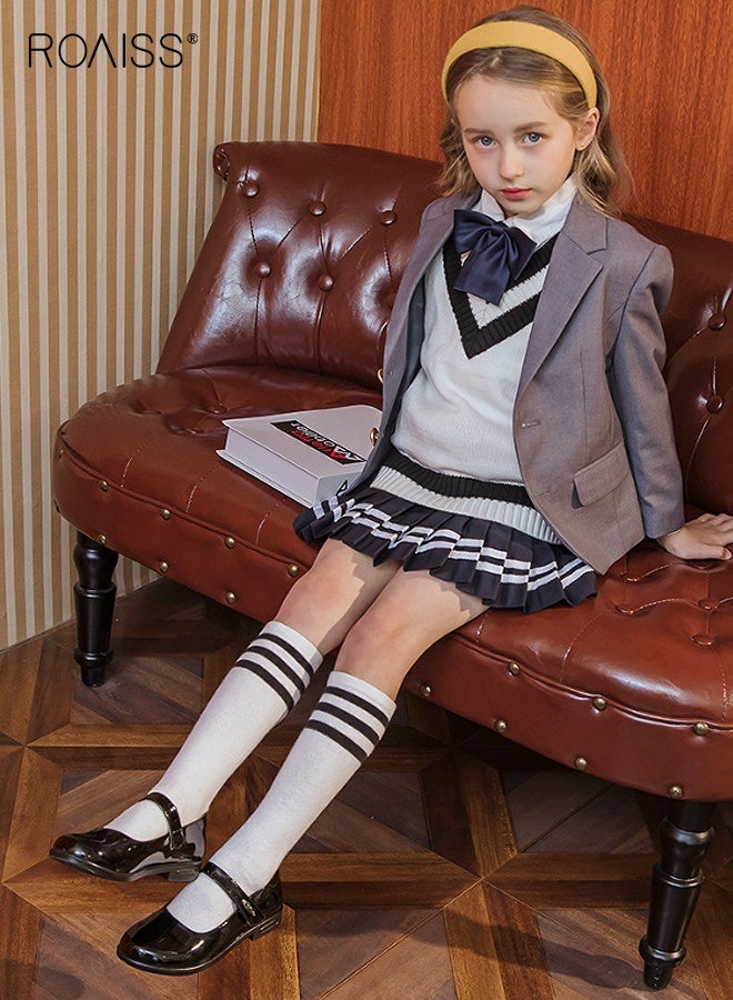 roaiss Girls Stylish Dress Shoes, Elegant Retro Mary Jane Dress Shoes, Classic Premium School Uniform Flats, Suitable for Daily and Formal Wear  - Image 4