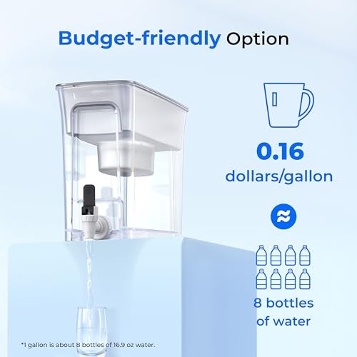 Waterdrop 35-Cup Slim Water Filter Dispenser, Large Capacity, 200-Gallon Long-Life, Faster Filtration, Reduces Chlorine, PFOA/PFOS and More, BPA Free, White (with 1 Filter) - Image 2