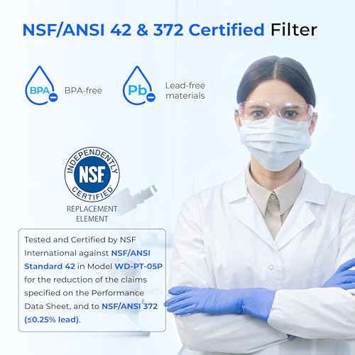 Waterdrop 35-Cup Slim Water Filter Dispenser, Large Capacity, 200-Gallon Long-Life, Faster Filtration, Reduces Chlorine, PFOA/PFOS and More, BPA Free, White (with 1 Filter) - Image 4