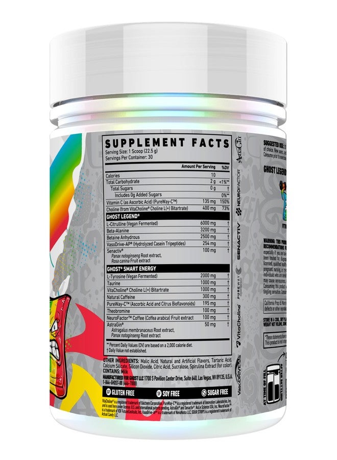 GHOST Legend Pre-Workout Powder, Sour Strips - 30 Servings – Pre-Workout for Men & Women with Choline, L-Citrulline, & Beta Alanine for Energy & Focus - Image 2