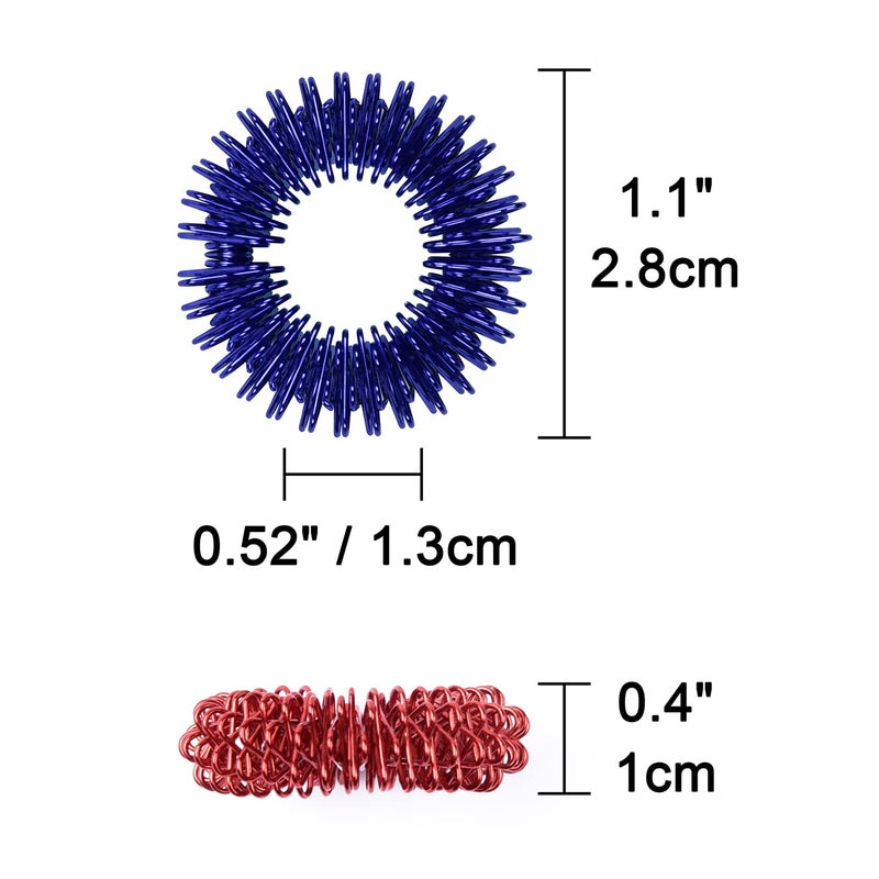 Wisdompro 16 Pack Spiky Sensory Finger Rings, Stress Relief Fidget Ring for Teens and Adults - 8 Colors - Image 5