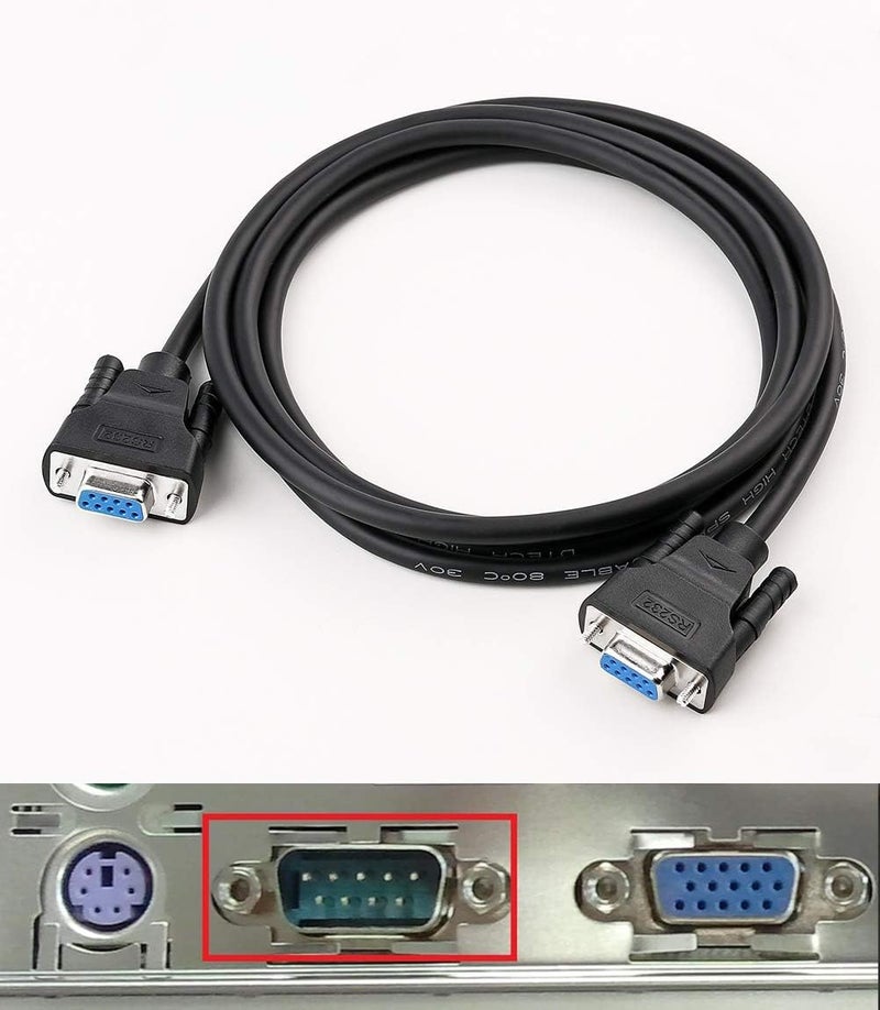 D-tech DB9 RS232 Serial Cable Female to Female Null Modem Cord Full Handshaking 7 Wire Crossover for Data Communication (1.5M) - Image 2
