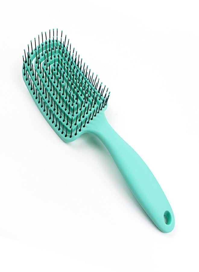 DORMICO Hair Brush, Curved Vented Brush Faster Blow Drying, Professional Curved Vent Styling Hair Brushes for Women, Men, Paddle Detangling Brush for Wet Dry Curly Thick Straight Hair (Green) - Image 1