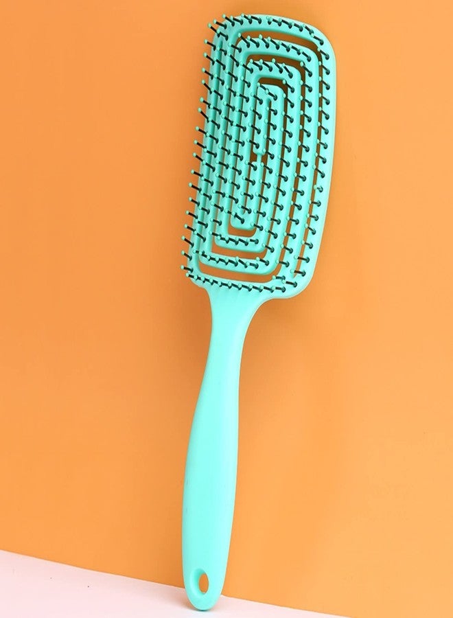 DORMICO Hair Brush, Curved Vented Brush Faster Blow Drying, Professional Curved Vent Styling Hair Brushes for Women, Men, Paddle Detangling Brush for Wet Dry Curly Thick Straight Hair (Green) - Image 2