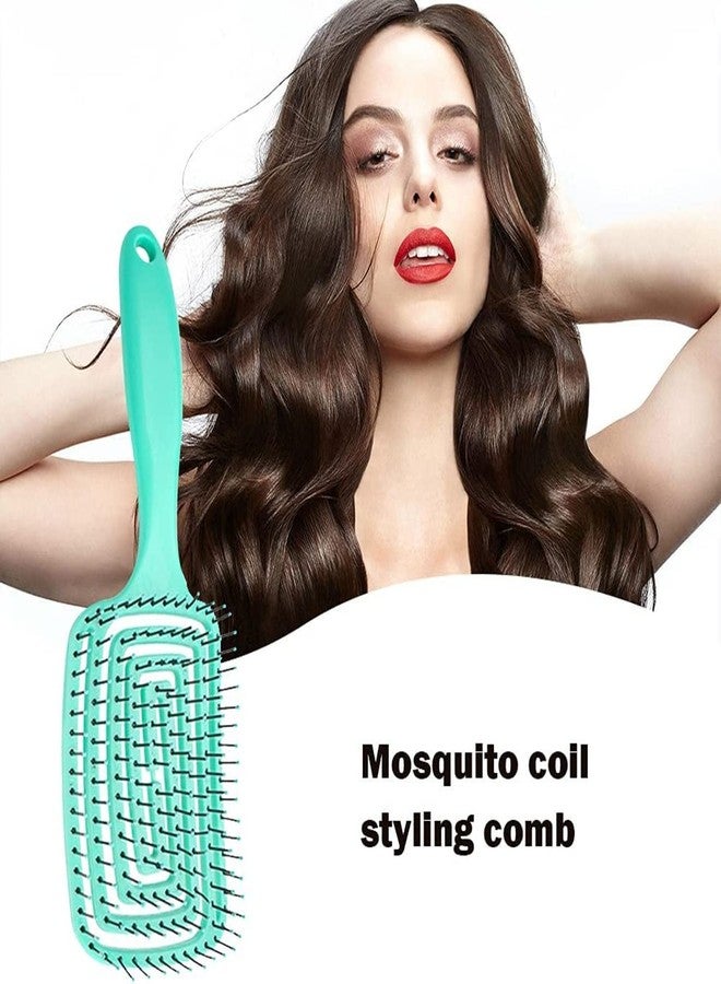 DORMICO Hair Brush, Curved Vented Brush Faster Blow Drying, Professional Curved Vent Styling Hair Brushes for Women, Men, Paddle Detangling Brush for Wet Dry Curly Thick Straight Hair (Green) - Image 5